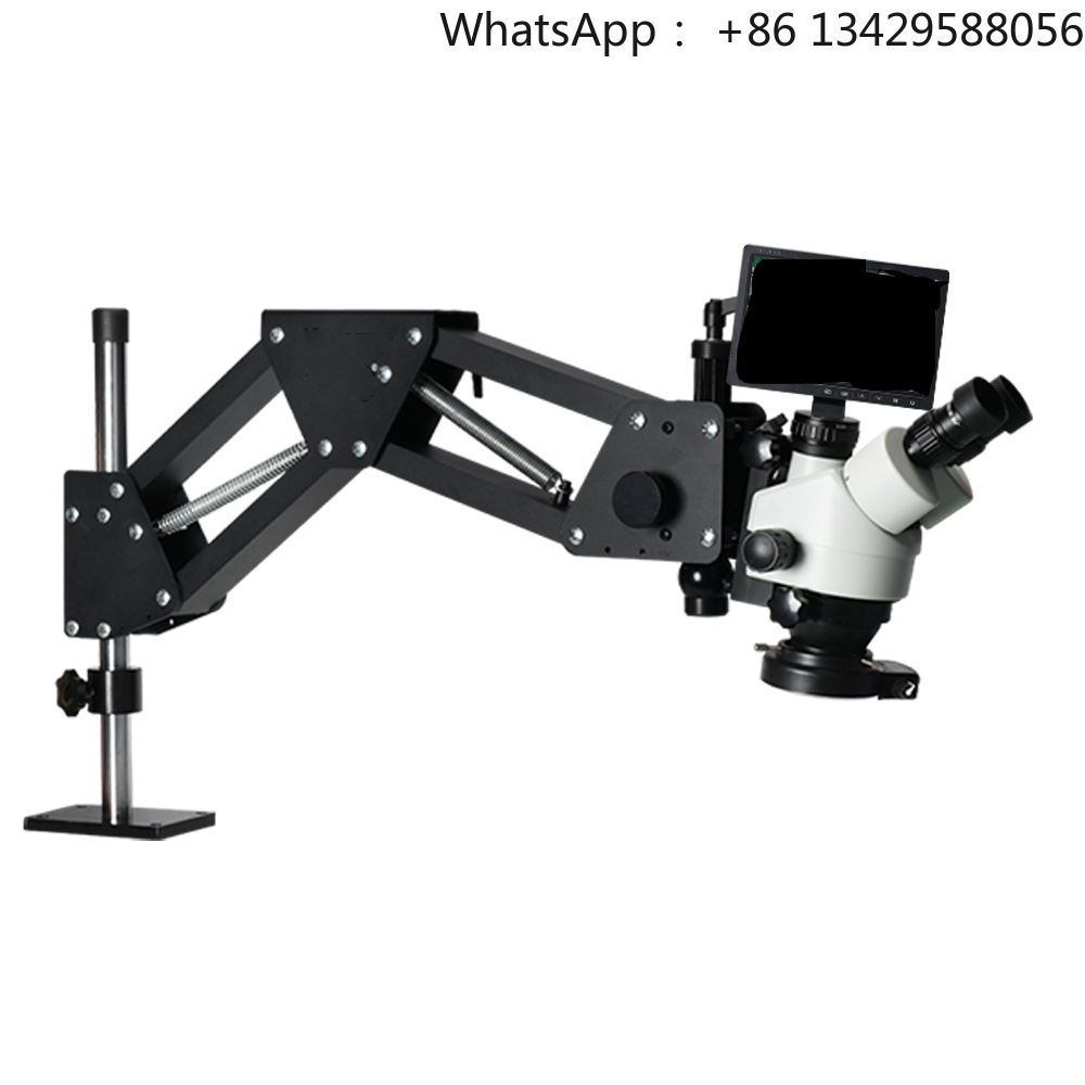 Trinocular Stereo Microscope 7X-45X - 10-дюймовый стереомикроскоп с LED-подсветкой, разрешением 2K,